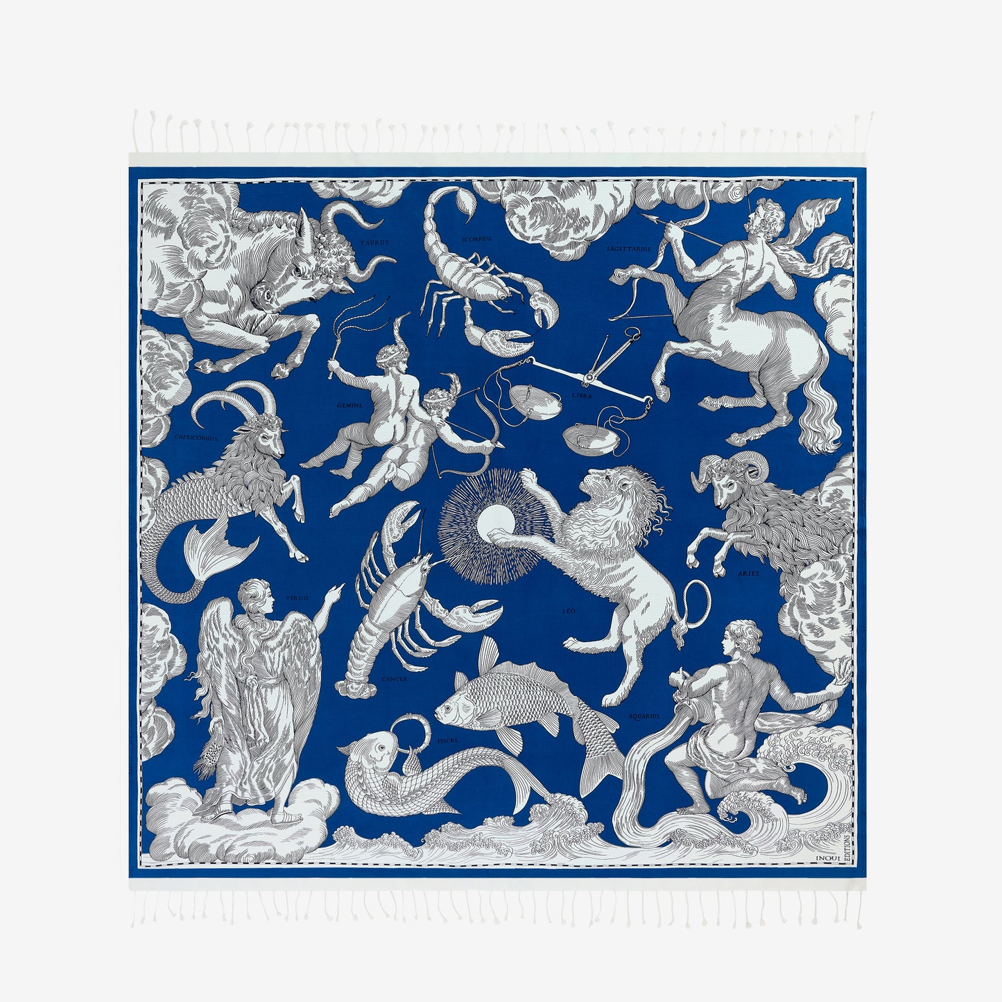 Fouta Handtuch 190 - Astrologie - Blau