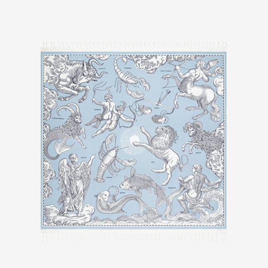 Fouta Towel 190 - Astrologie - Light Blue