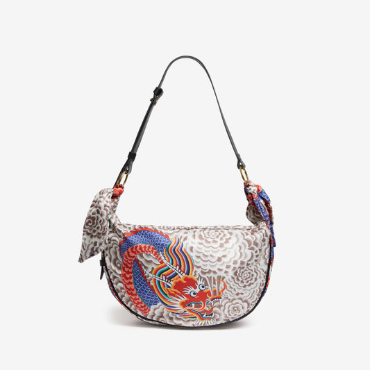 Moon Silk Bag S - Dragon - Grey