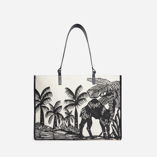 Bolso Shopping - Dromadaire et Poulpe - Blanco y Negro