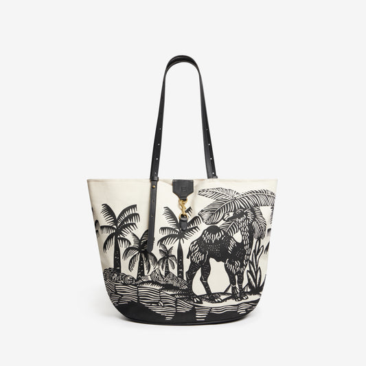 Soft Shopping Bag - Dromadaire et Poulpe - Black And White