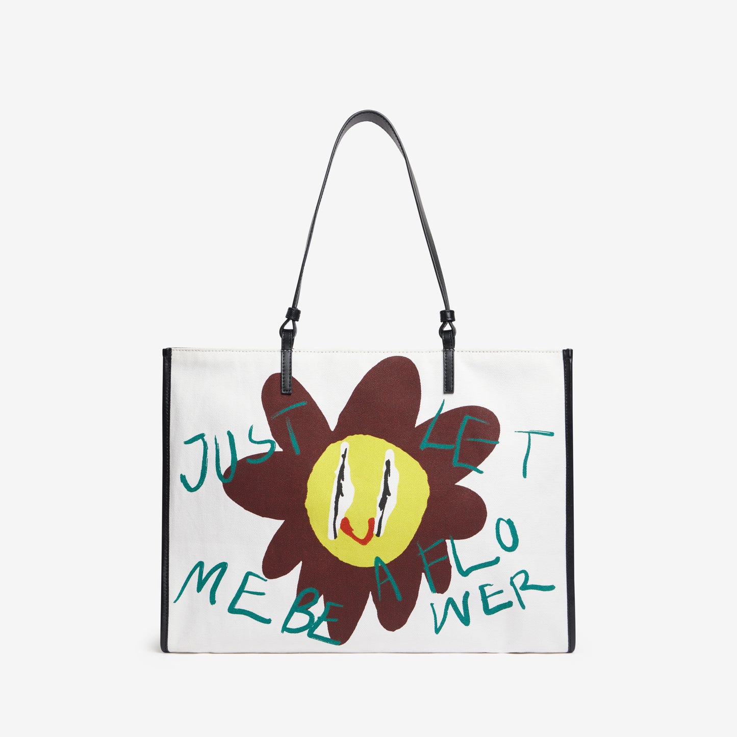Shopping Bag - Flower - White