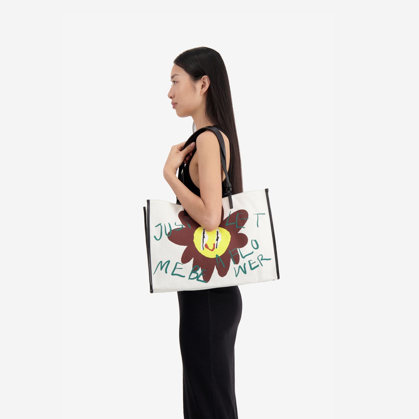Shopping Bag - Flower - White