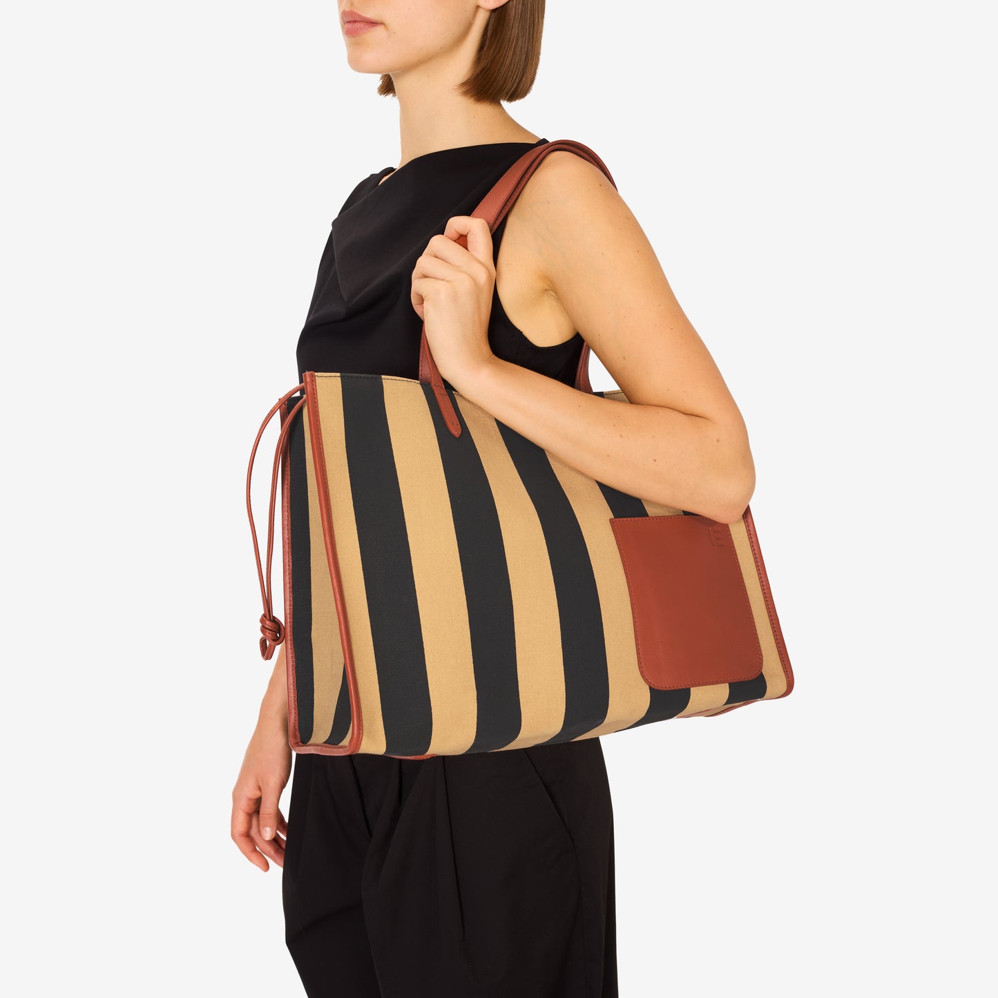 Shopping Bag - Stripes - Sand