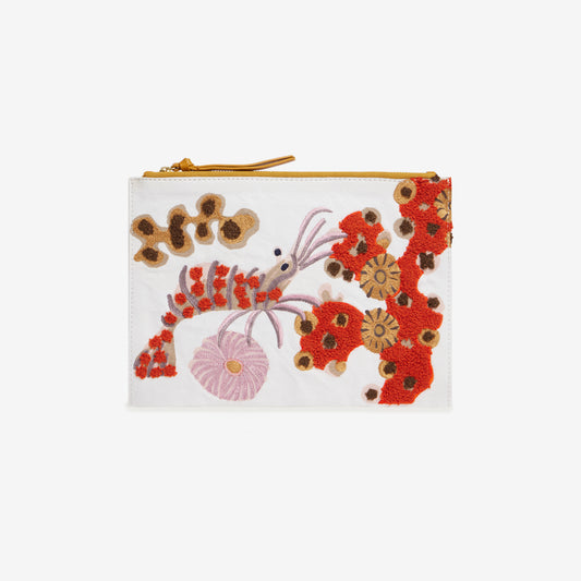 Embroidered Pouch - Crevette - Multicolor