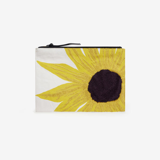 Embroidered Pouch - Soleil - Yellow