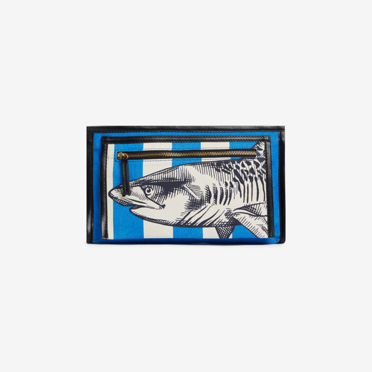 Double Pouch - Requins - Blue