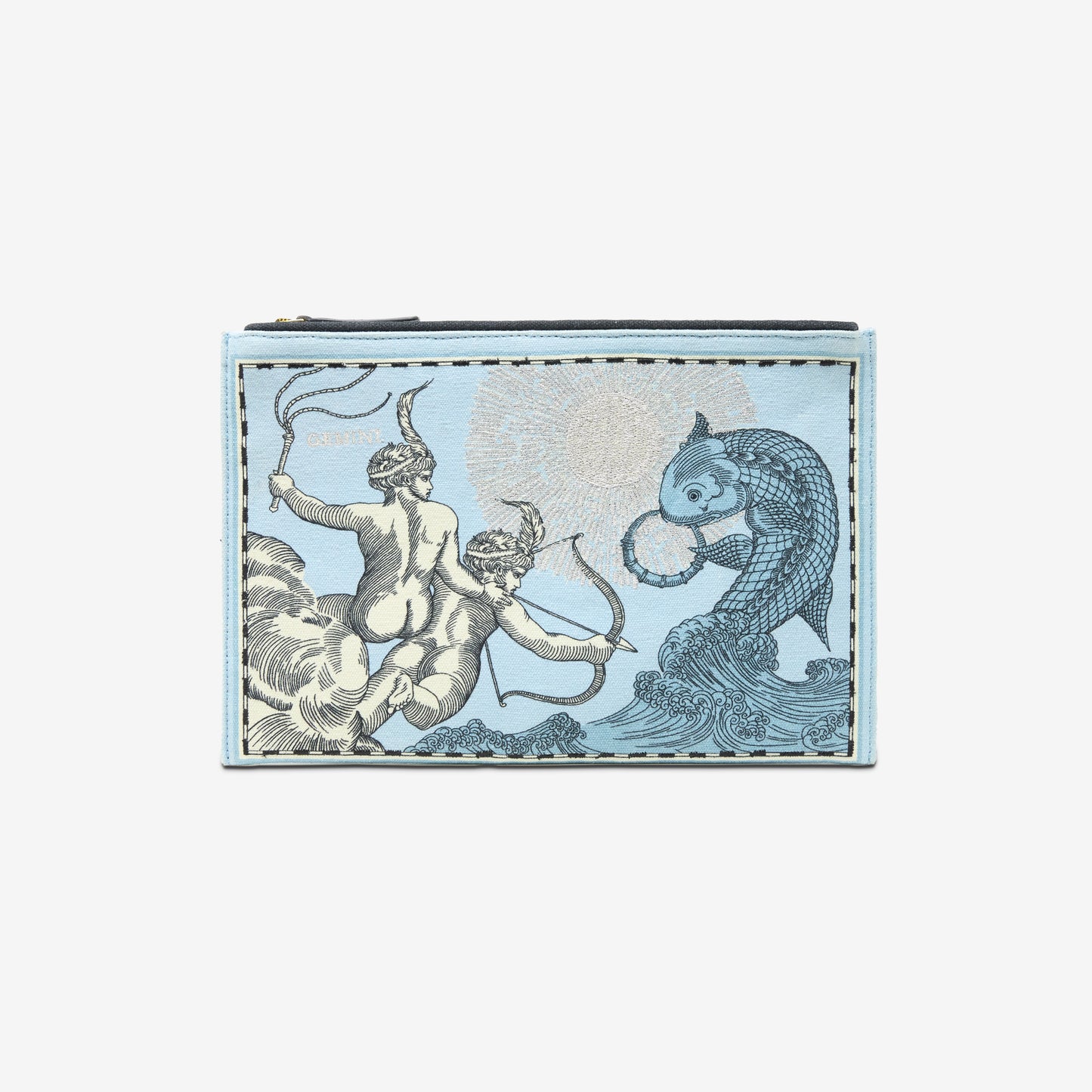 Bestickter Beutel - Astro Gemini - Blau