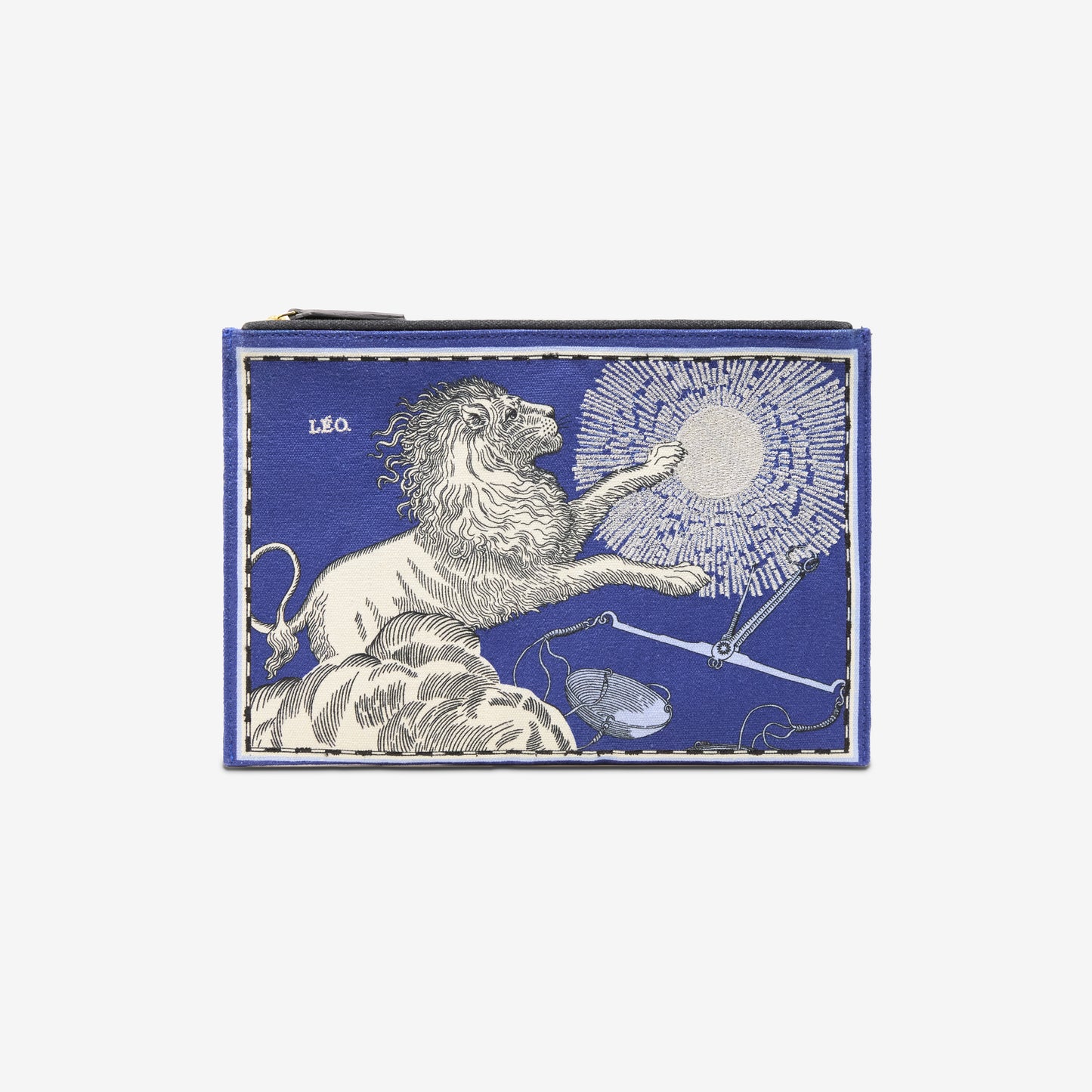 Embroidered Pouch - Astro Leo - Blue