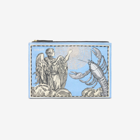 Embroidered Pouch - Astro Virgo - Blue