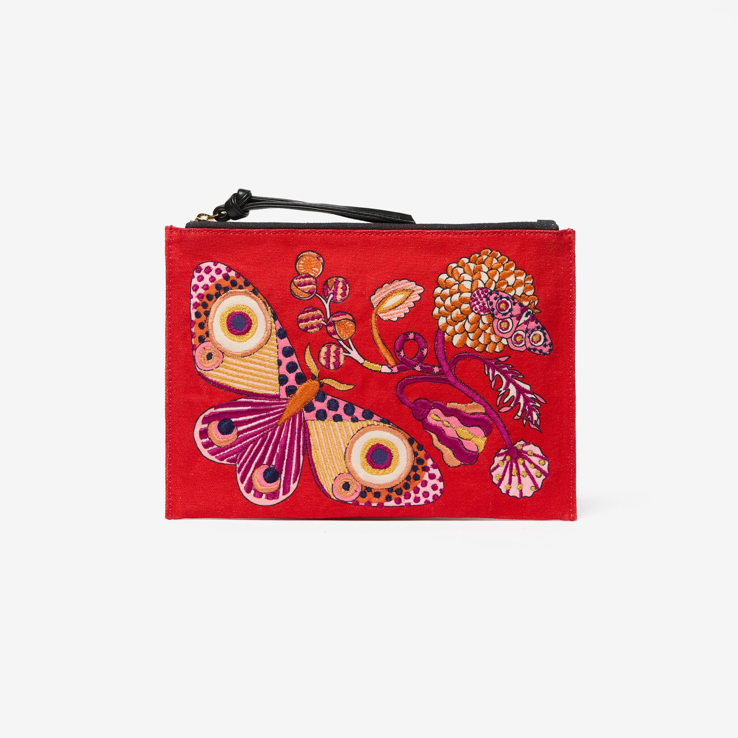 Bolso de Mano Bordado - Botanique - Rojo