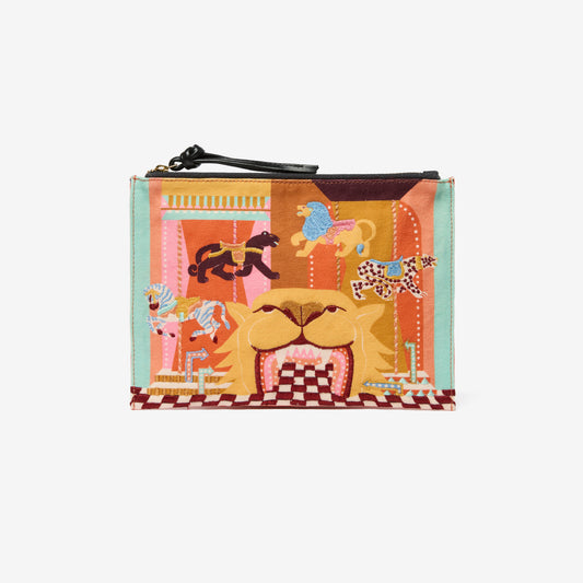 Embroidered Pouch - Rollercoaster - Pastel
