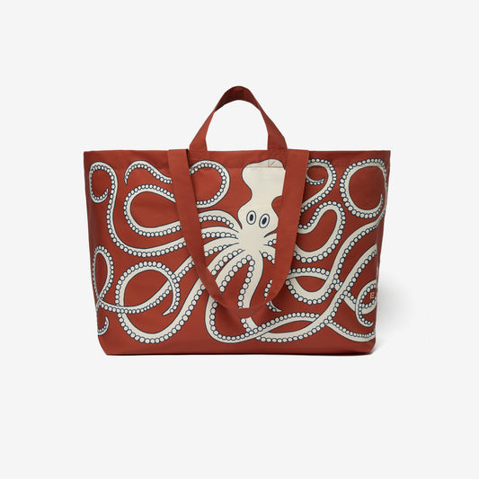 Maxi Shopper Bag - Octopus - Orange