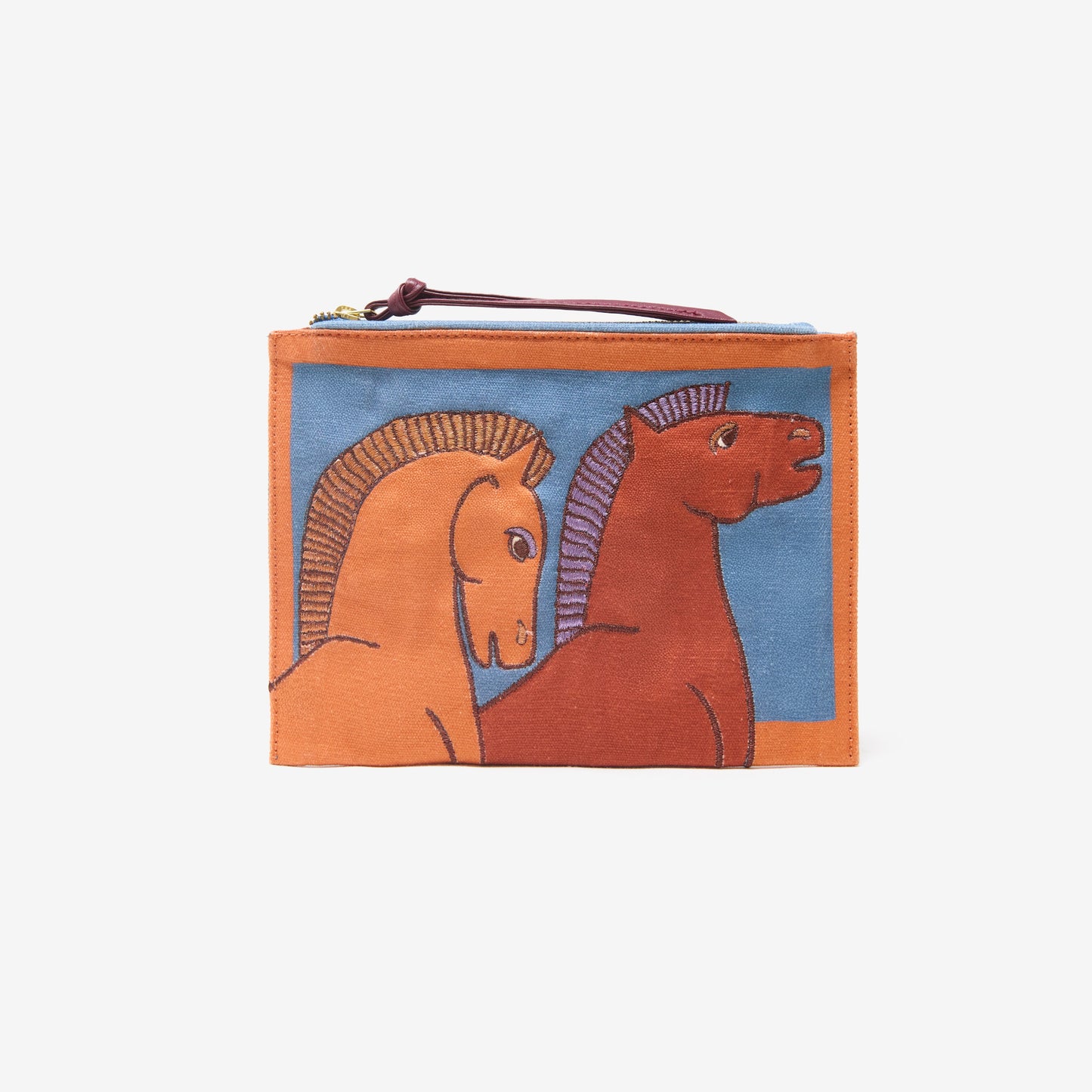 Astuccio ricamato - Cavale - Arancione