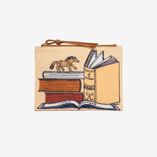 Embroidered Pouch - Paris Neuvieme - Beige