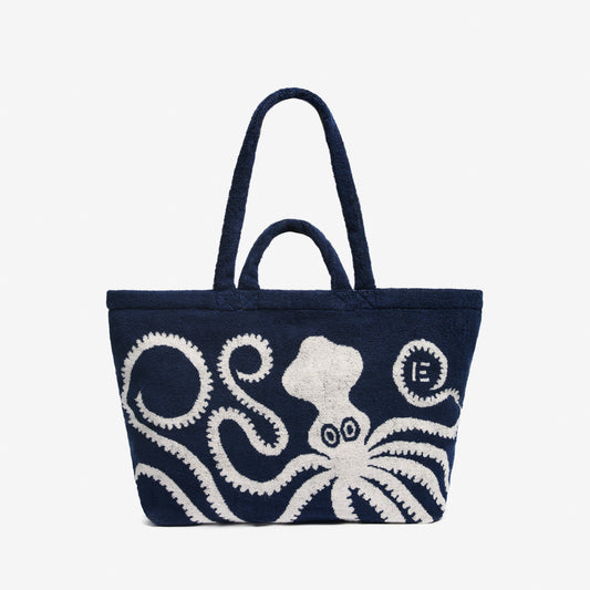 Terry Maxi Shopper Bag - Octopus - Navy