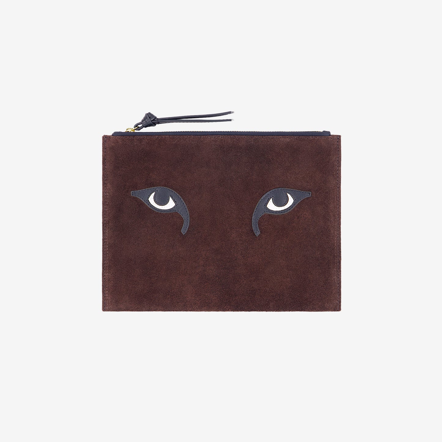Pochette Brodée - Tiger Eyes - Marron