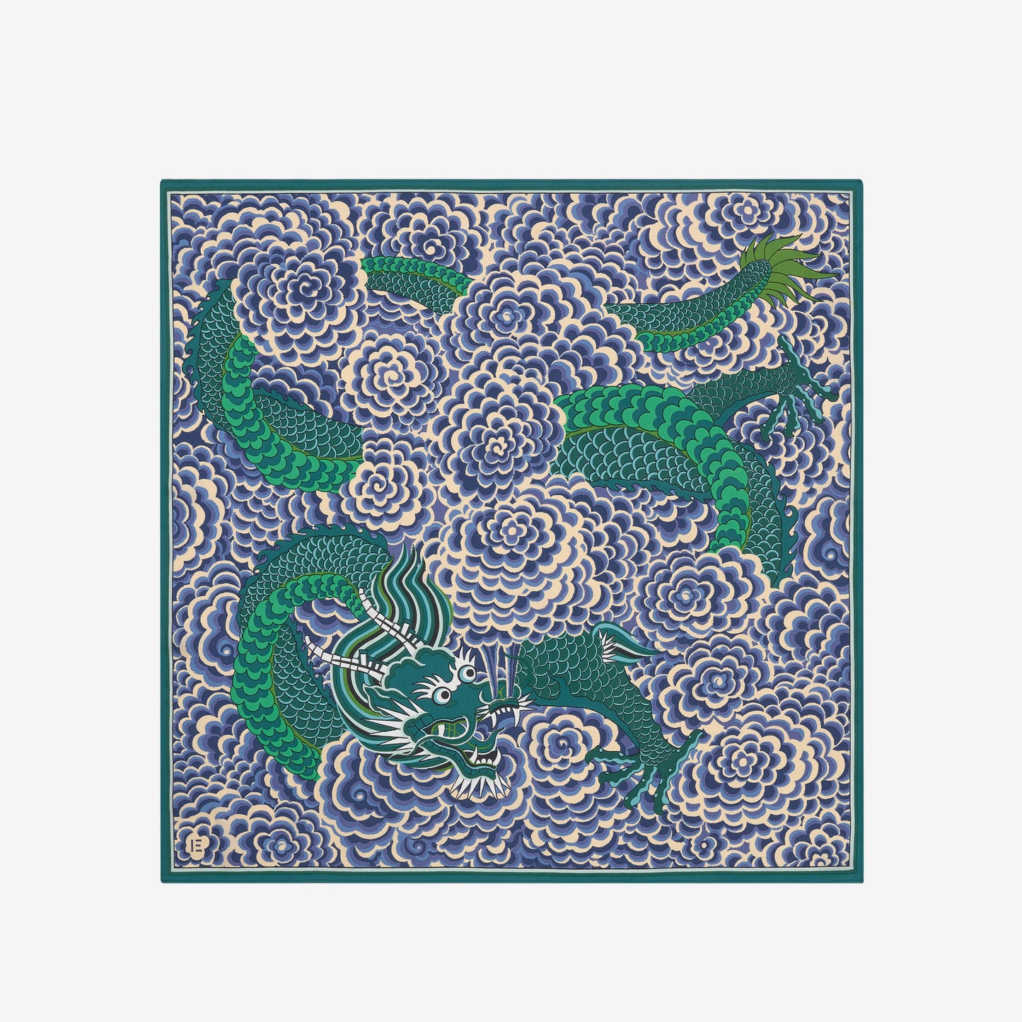 Foulard quadrato 65 - Dragon - Verde