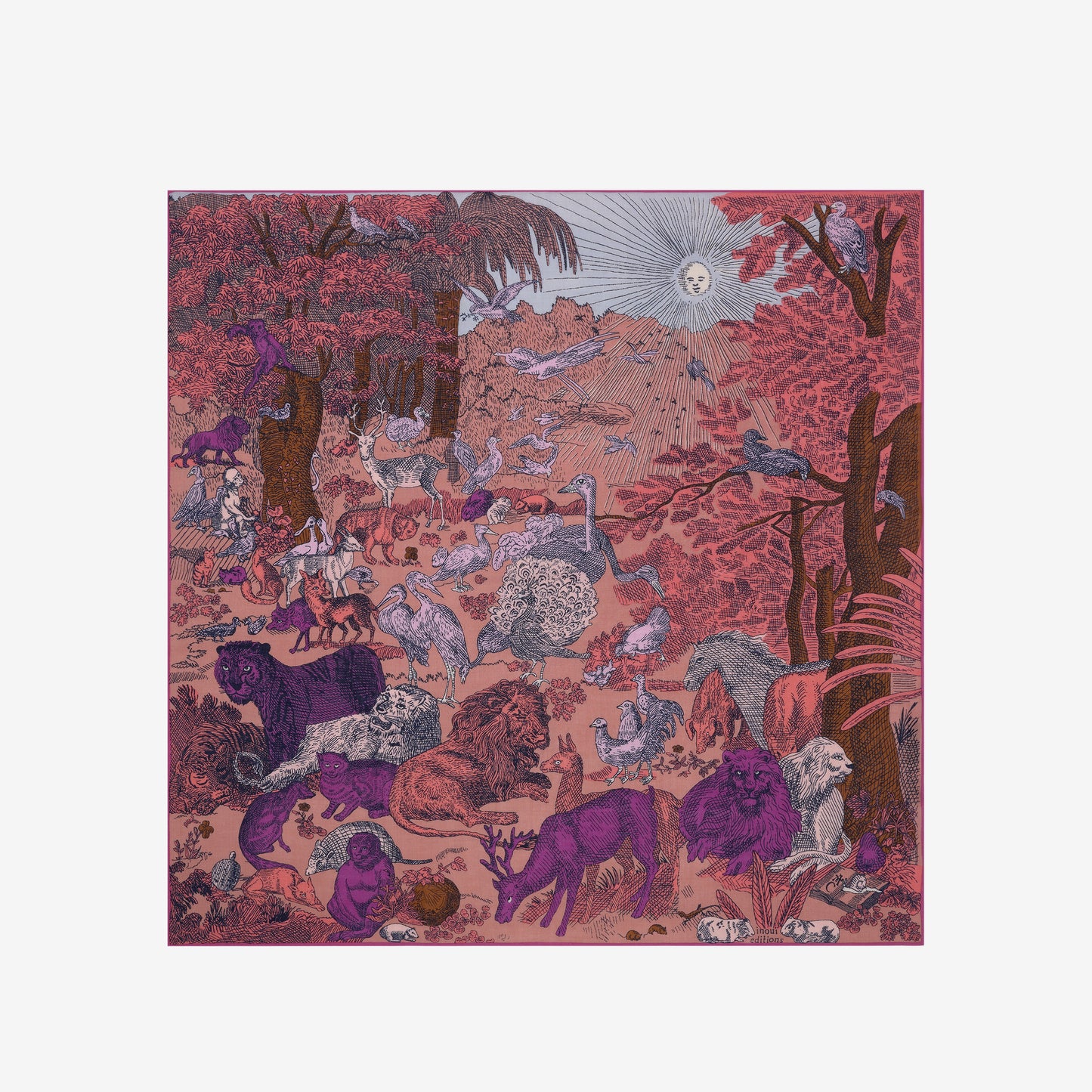 Foulard quadrato 100 - Reve - Fucsia