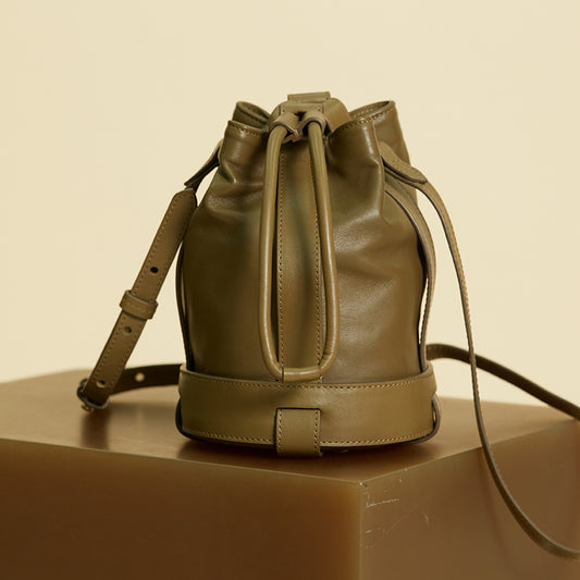Bucket Bag - Cuir - Khaki