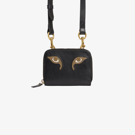 Cross Body Wallet S - Eyes - Black